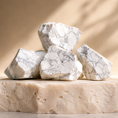 Howlite Rough Rocks (Strength and Stress Relief)  DestGlow