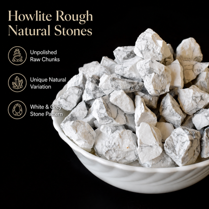 Howlite Rough Rocks (Strength and Stress Relief)  DestGlow