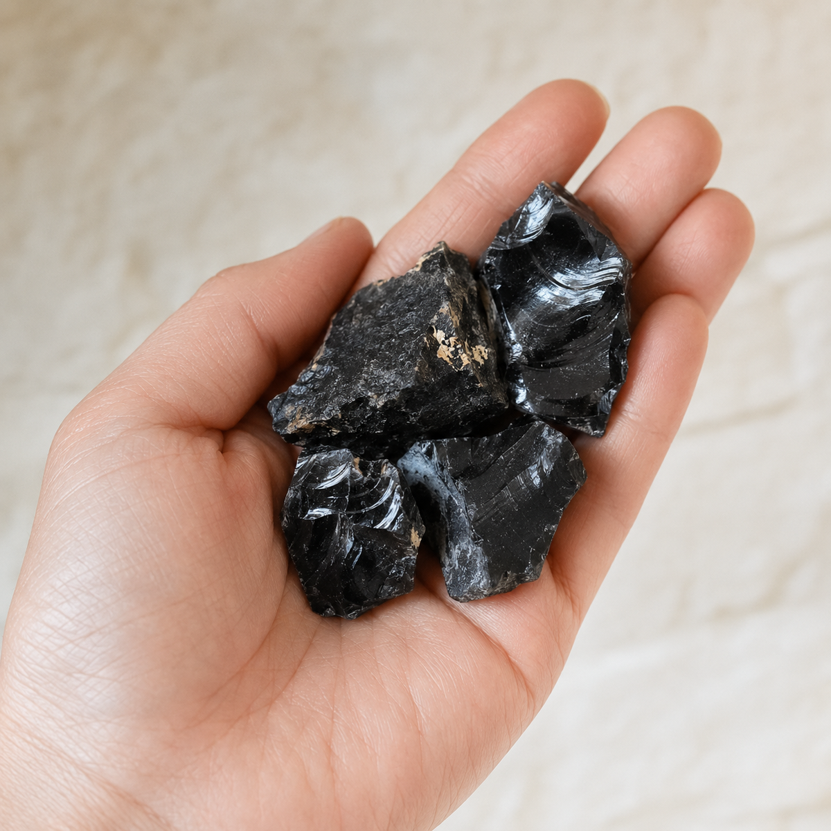 Black Obsidian Rough Rocks (Detoxification and Encouraging Personal Growth)  DestGlow
