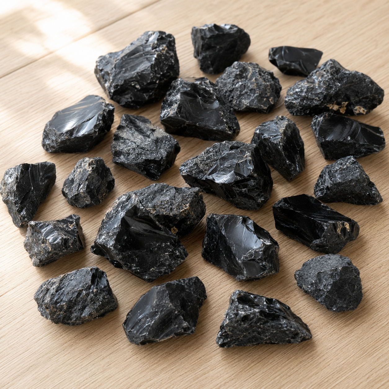 Black Obsidian Rough Rocks (Detoxification and Encouraging Personal Growth)  DestGlow