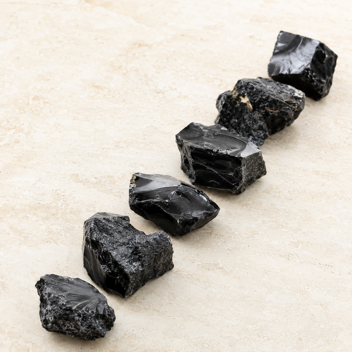 Black Obsidian Rough Rocks (Detoxification and Encouraging Personal Growth)  DestGlow