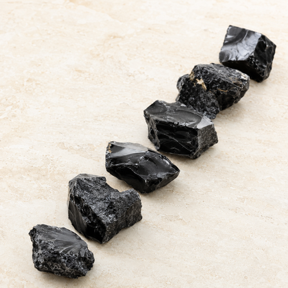 Black Obsidian Rough Rocks (Detoxification and Encouraging Personal Growth)  DestGlow