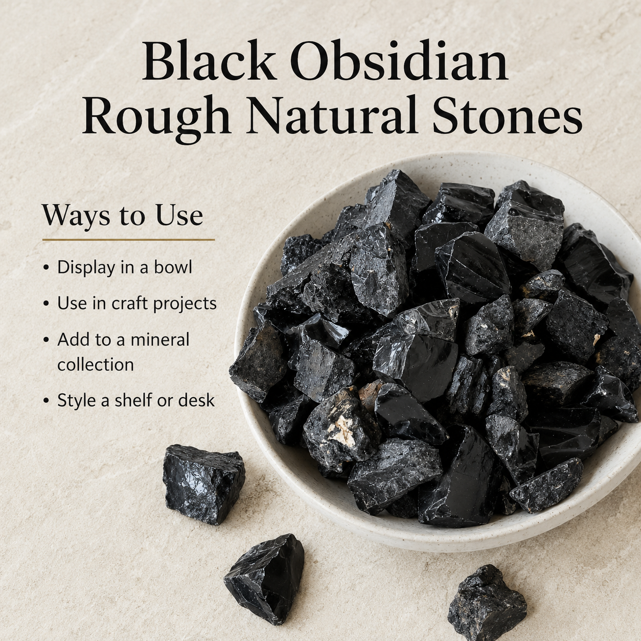 Black Obsidian Rough Rocks (Detoxification and Encouraging Personal Growth)  DestGlow