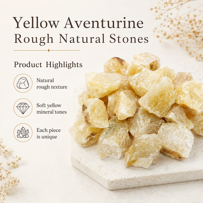 Yellow Aventurine Rough Rocks (Power and Weight Control)  DestGlow