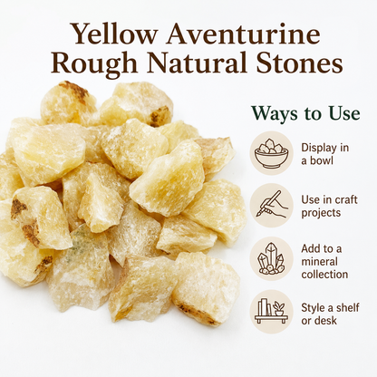 Yellow Aventurine Rough Rocks (Power and Weight Control)  DestGlow