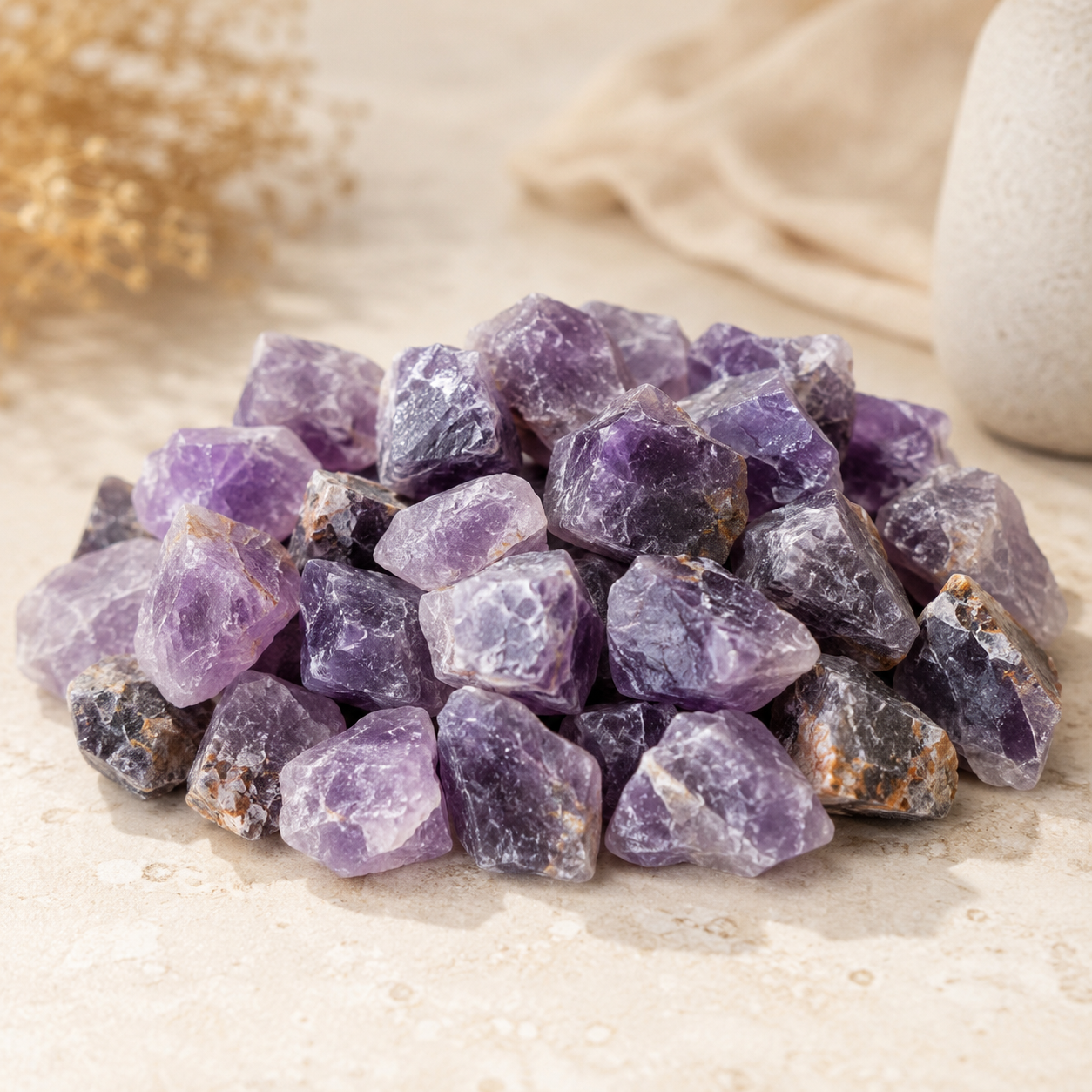 Raw Amethyst Rough Rocks (Serenity and Calm)  DestGlow