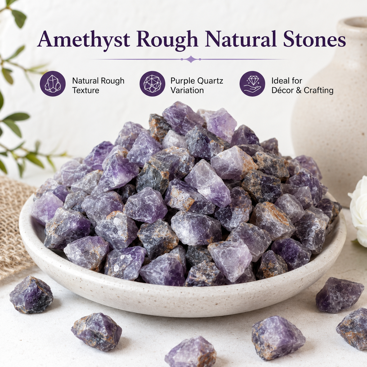 Raw Amethyst Rough Rocks (Serenity and Calm)