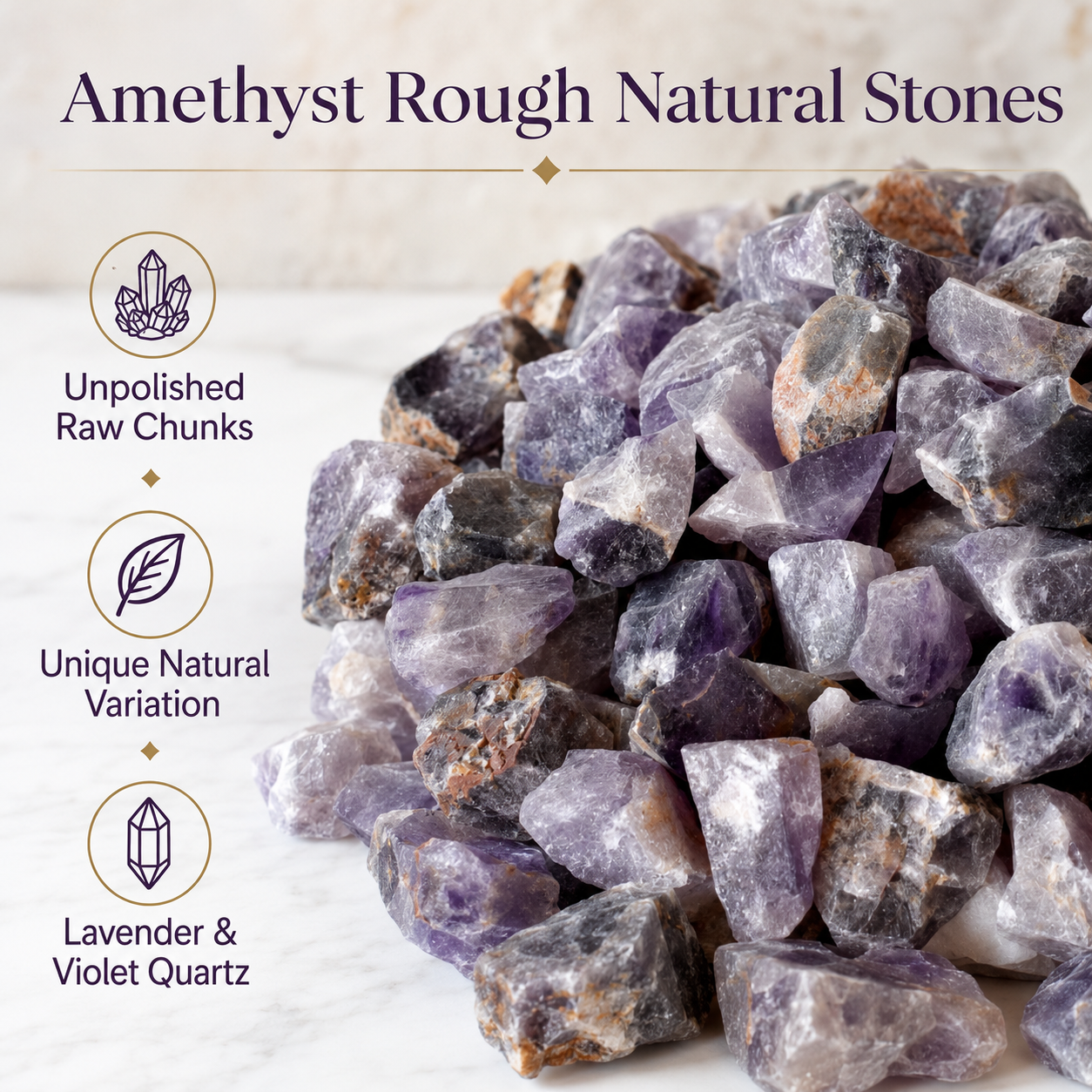 Raw Amethyst Rough Rocks (Serenity and Calm)  DestGlow