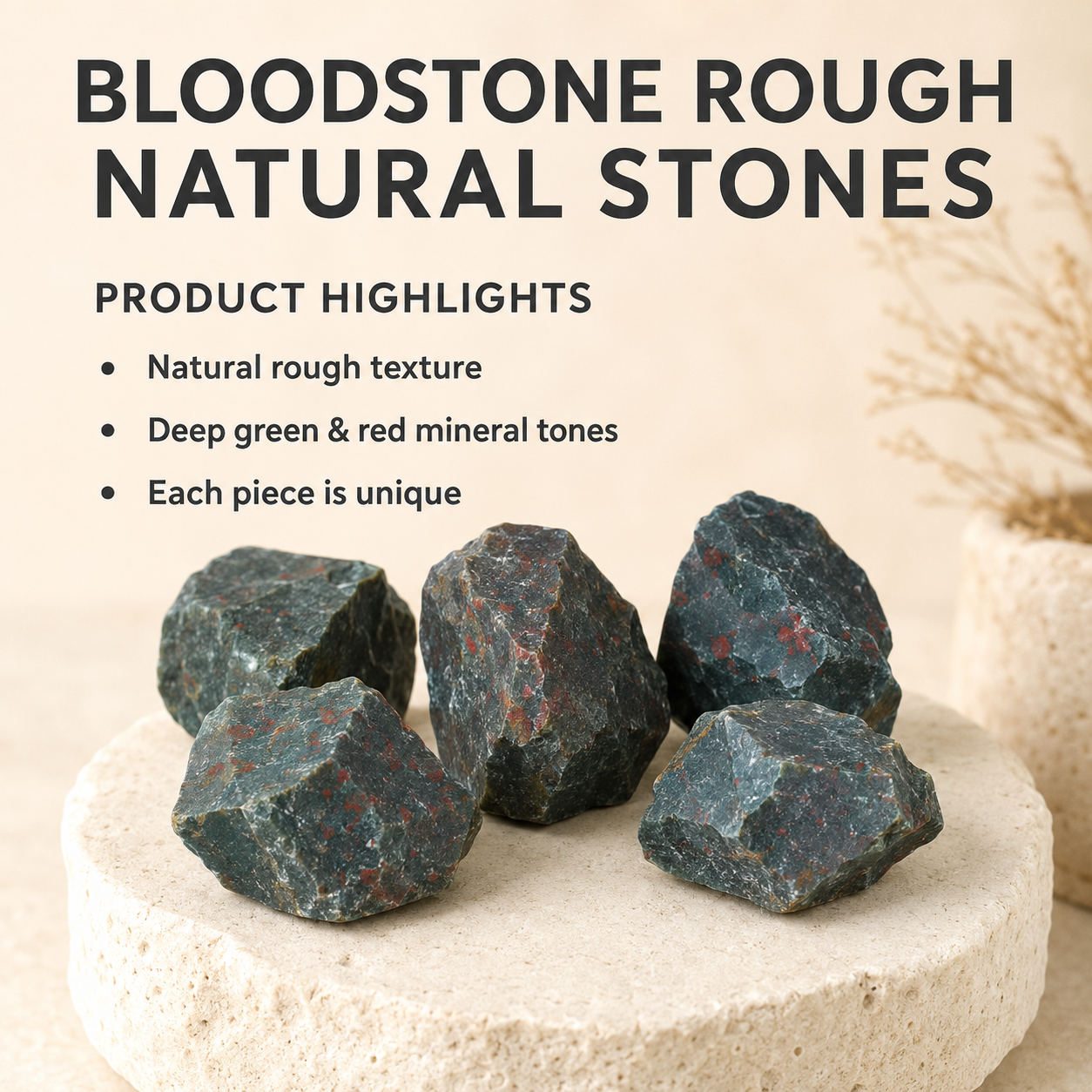 Bloodstone Rough Rocks (Grounding and Protecting)  DestGlow