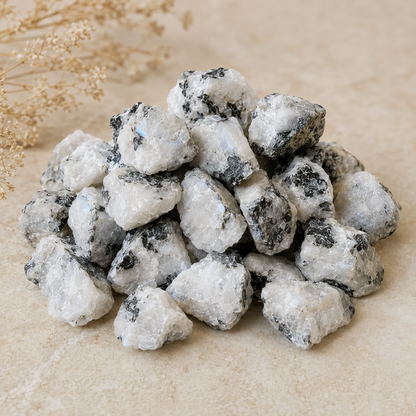 Rainbow Moonstone Rough Rocks (Compassion and Inner Confidence)  DestGlow