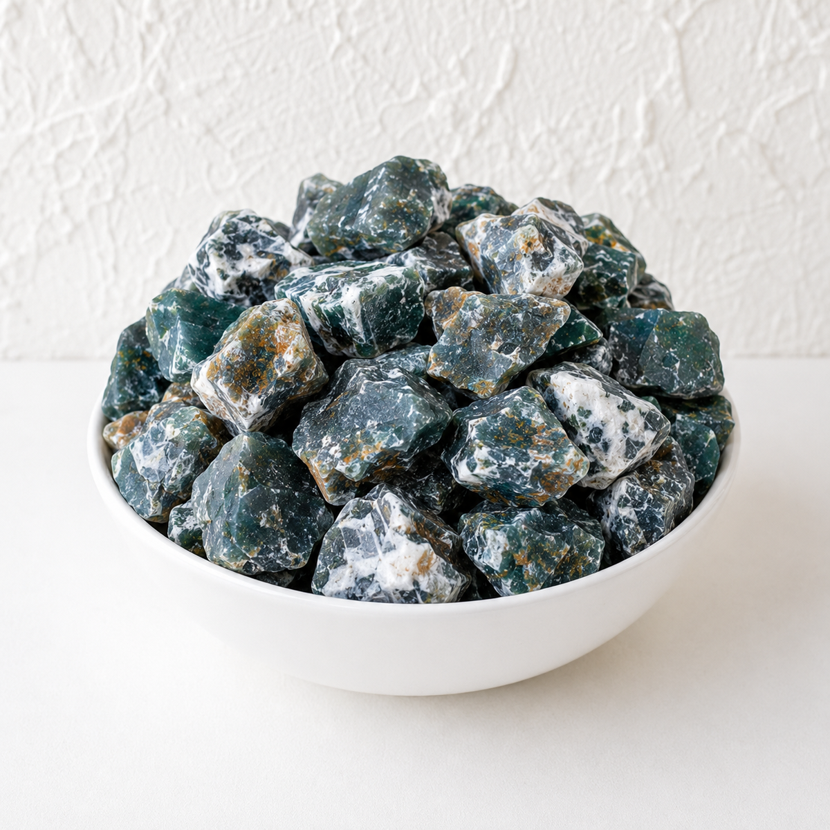 Moss Agate Rough Rocks(Encourage Tranquility and Emotional Balance)  DestGlow