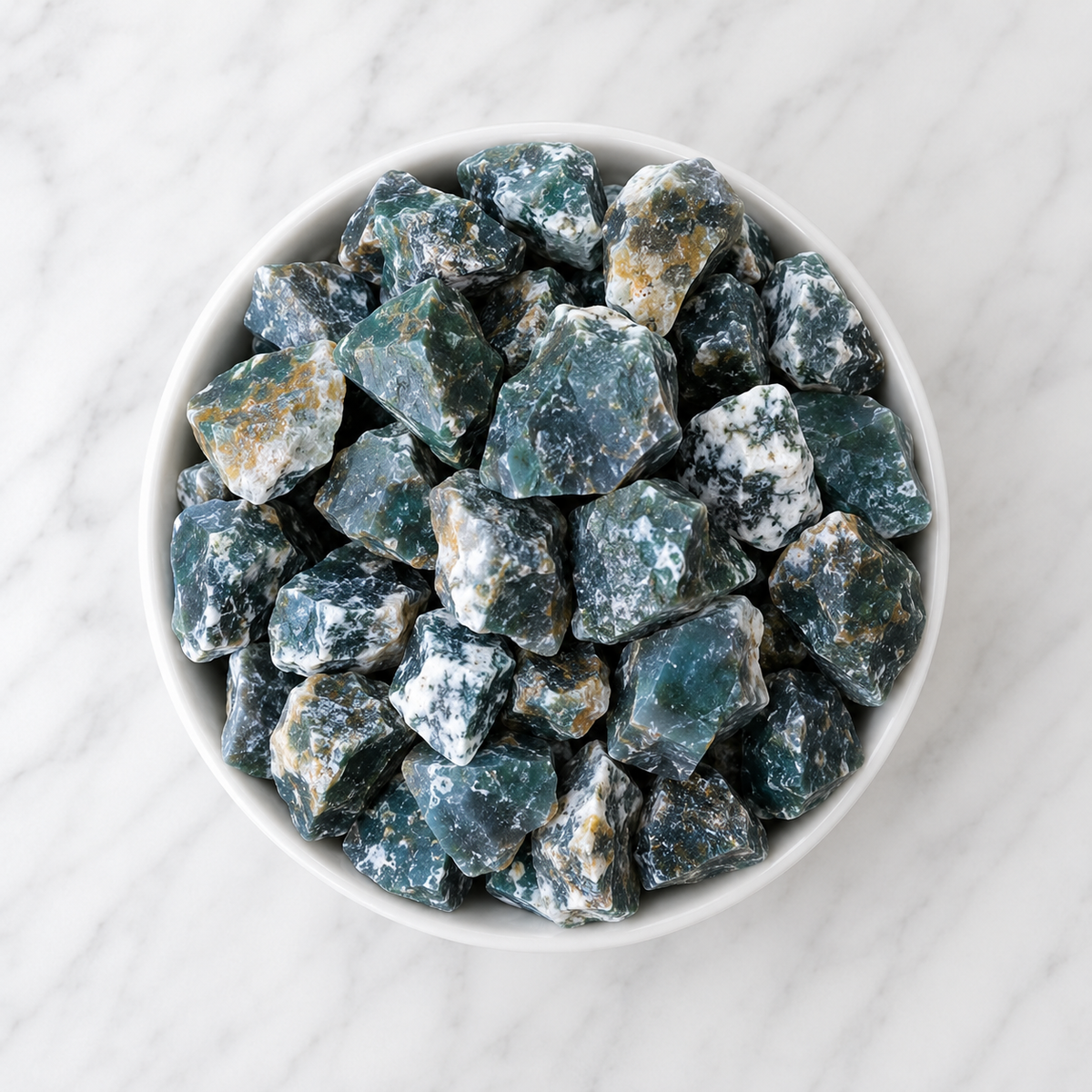 Moss Agate Rough Rocks(Encourage Tranquility and Emotional Balance)  DestGlow