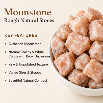 Moonstone Rough Rocks (Self-Healing and Inner Peace)  DestGlow
