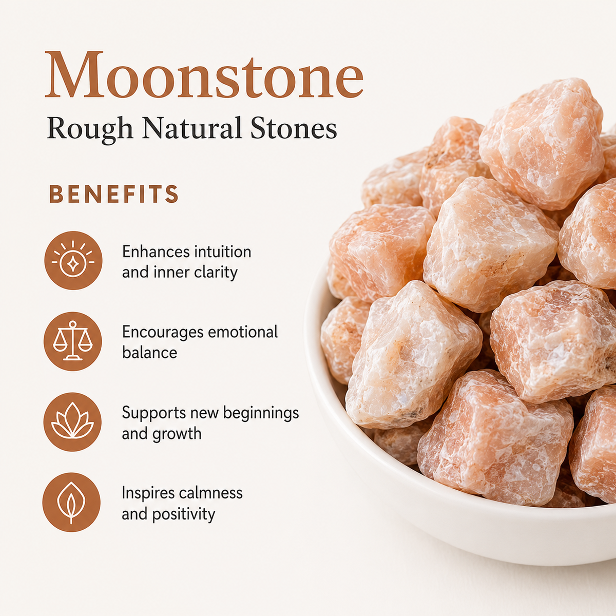 Moonstone Rough Rocks (Self-Healing and Inner Peace)