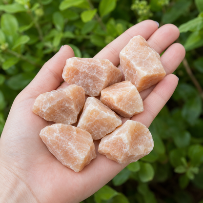 Peach Moonstone Rough Rocks (Confidence and Good Luck)  DestGlow