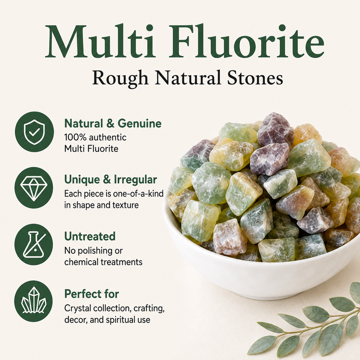 Multi Fluorite Rough Rocks (Grounding and Clarity)  DestGlow