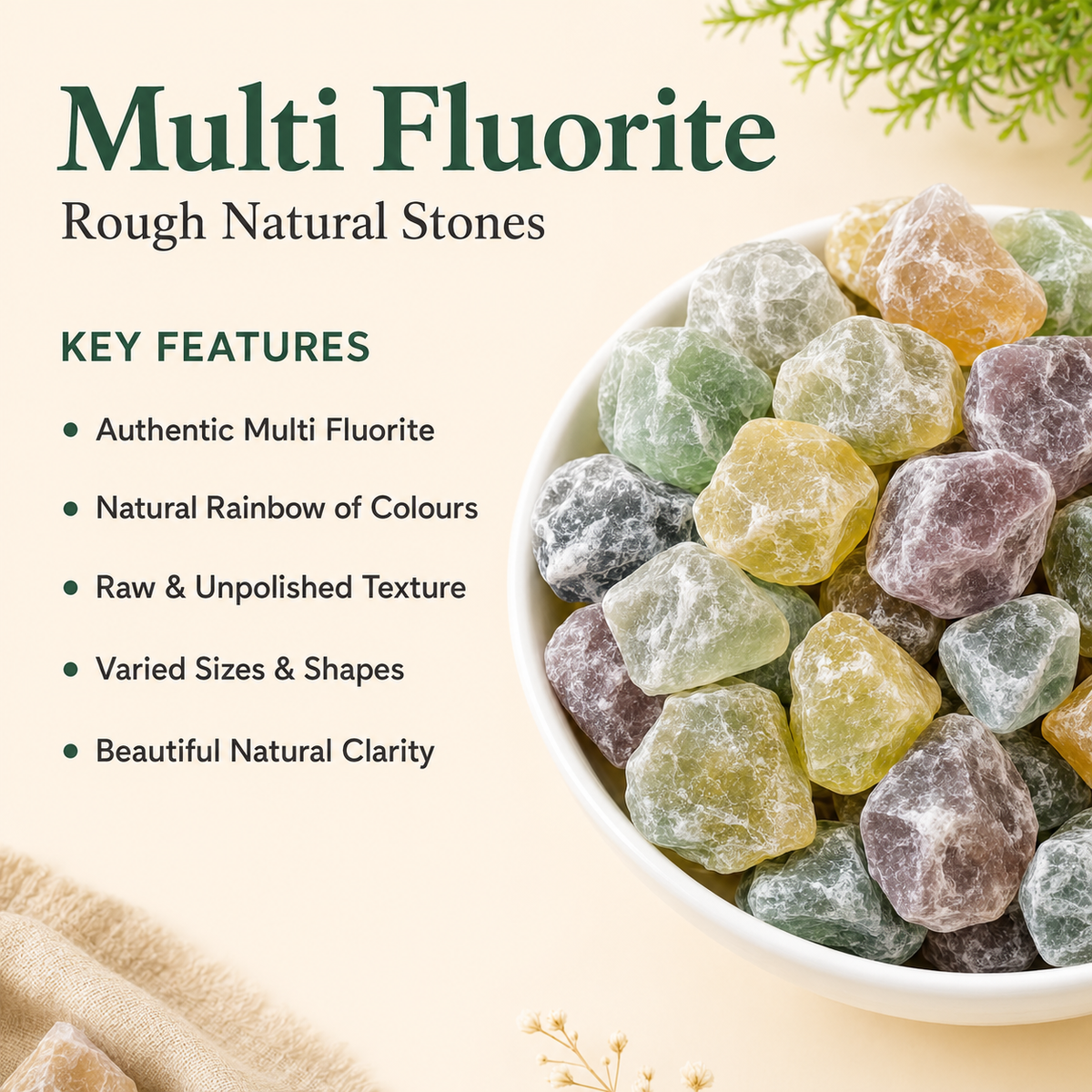 Multi Fluorite Rough Rocks (Grounding and Clarity)  DestGlow