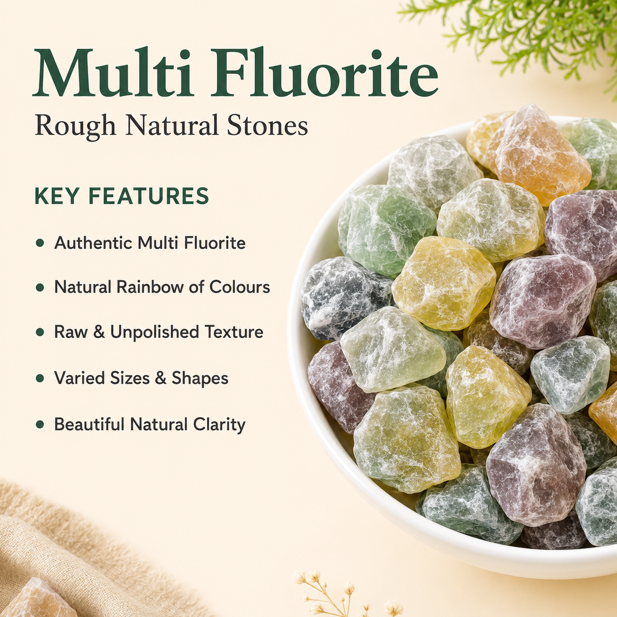 Multi Fluorite Rough Rocks (Grounding and Clarity)  DestGlow