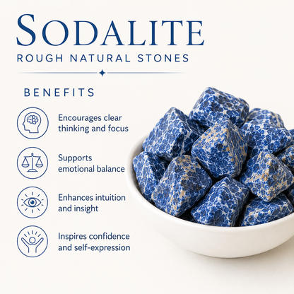 Sodalite Rough Rocks (Alignment With The Higher Self and Meditation)  DestGlow