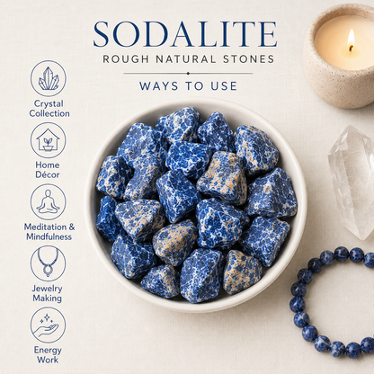 Sodalite Rough Rocks (Alignment With The Higher Self and Meditation)  DestGlow