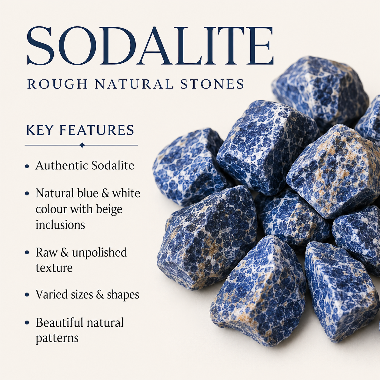 Sodalite Rough Rocks (Alignment With The Higher Self and Meditation)  DestGlow