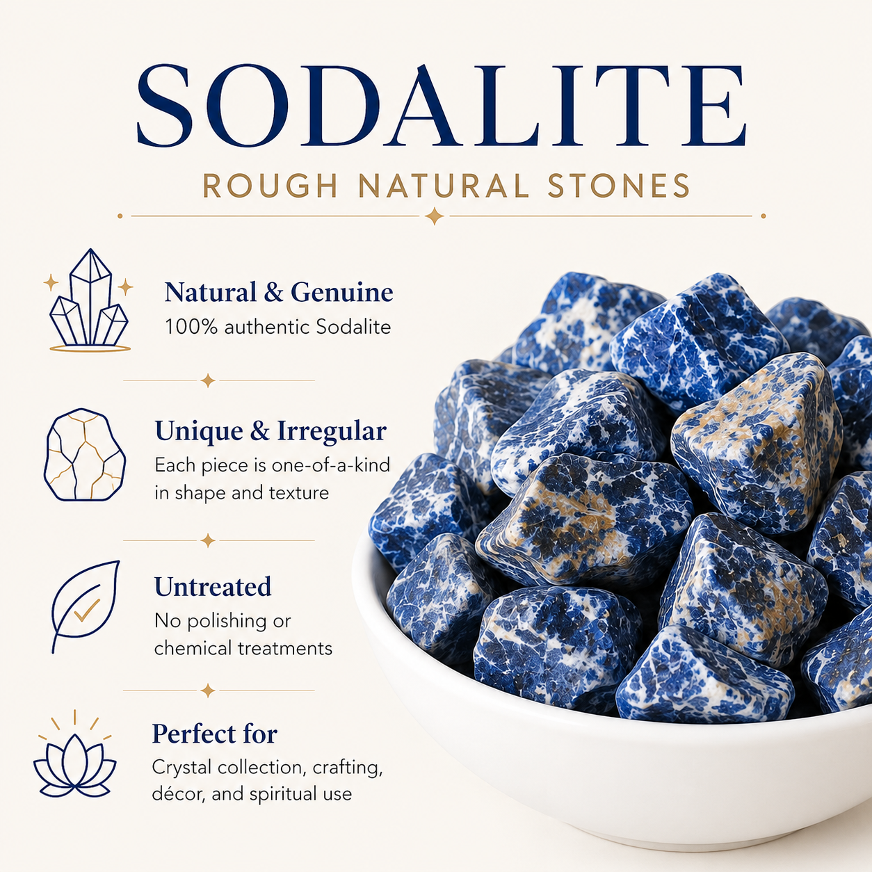 Sodalite Rough Rocks (Alignment With The Higher Self and Meditation)