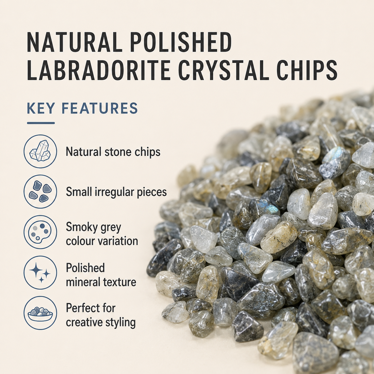 Raw Labradorite Crystal Chips.