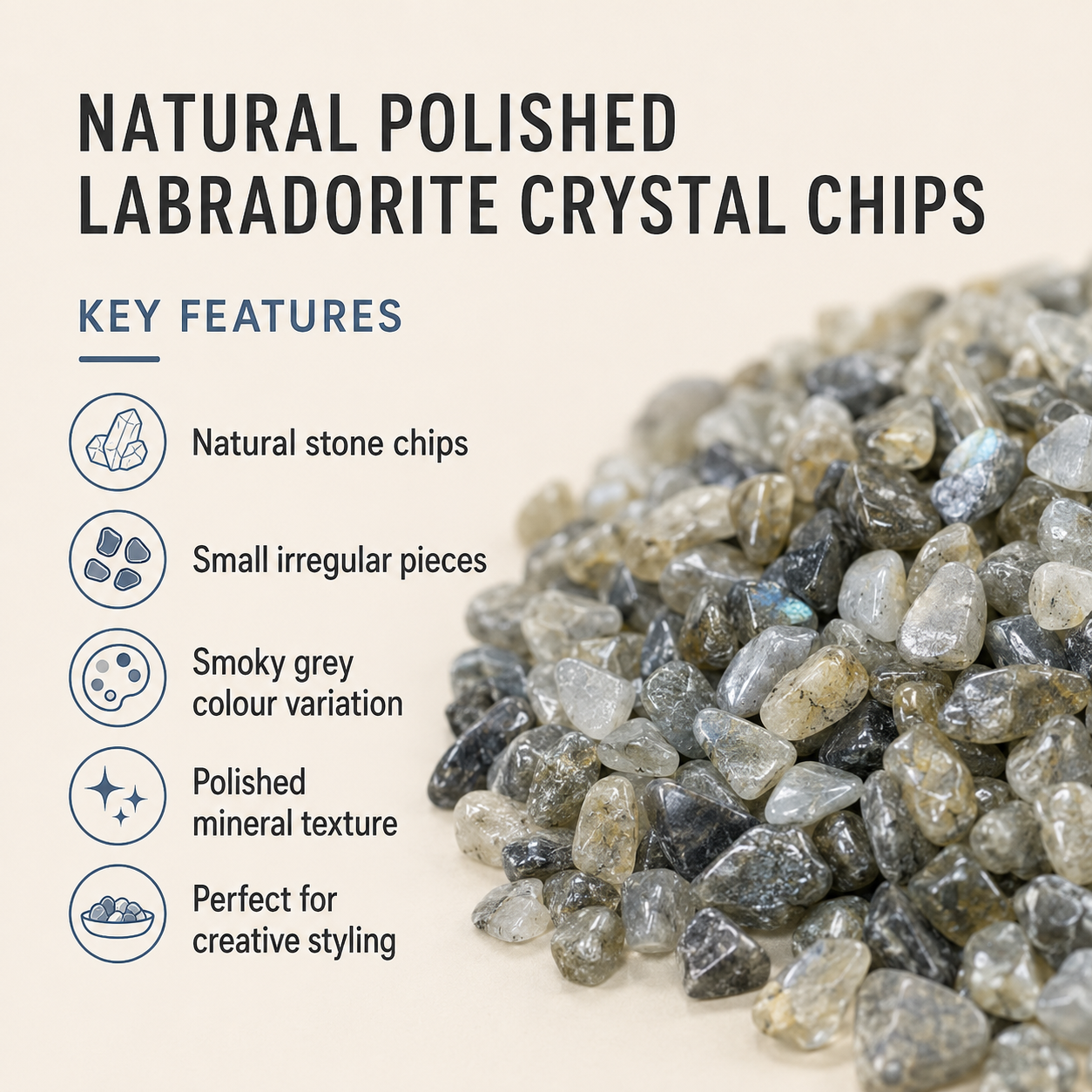 Raw Labradorite Crystal Chips.