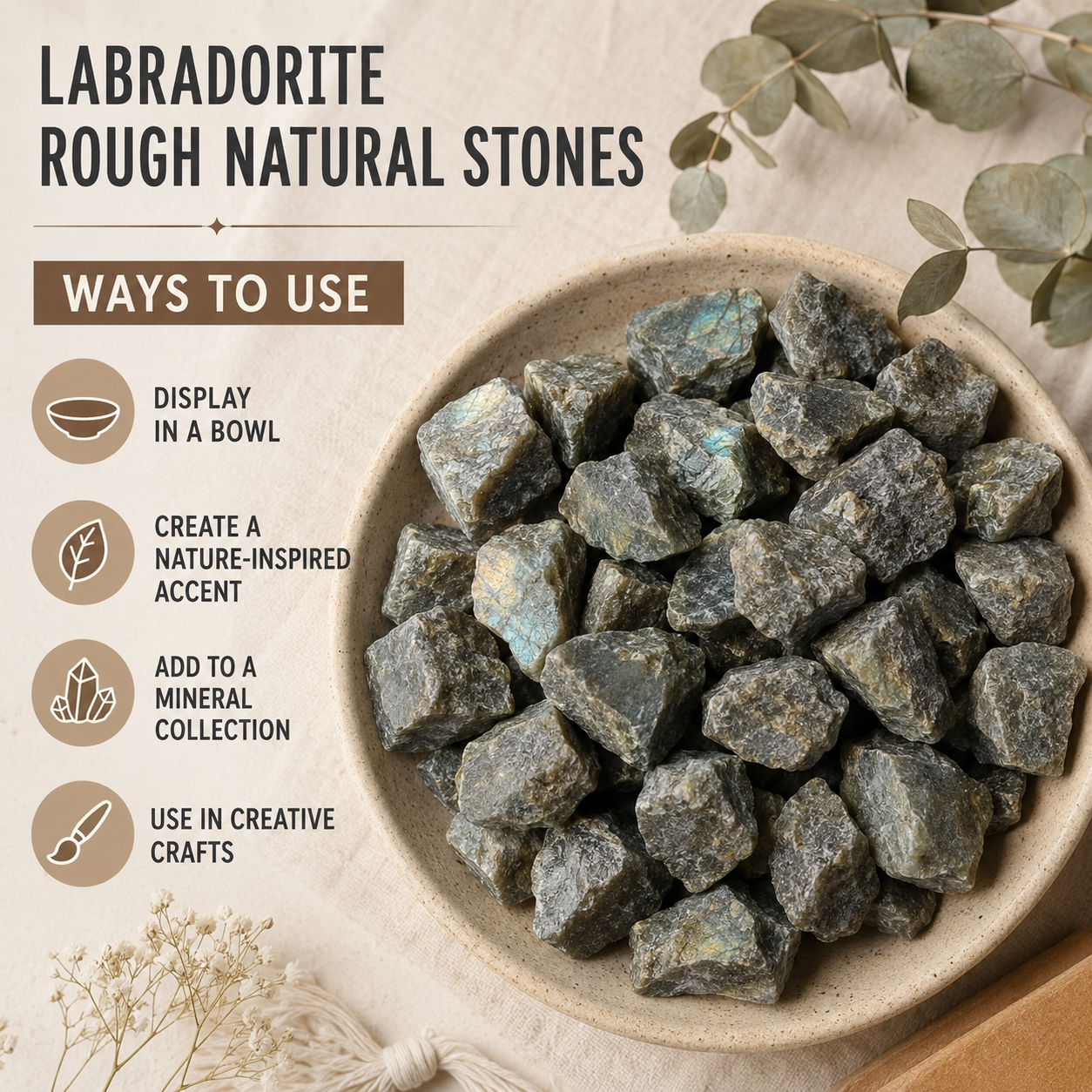 Labradorite Raw Stones (Meditate and Balance)  DestGlow