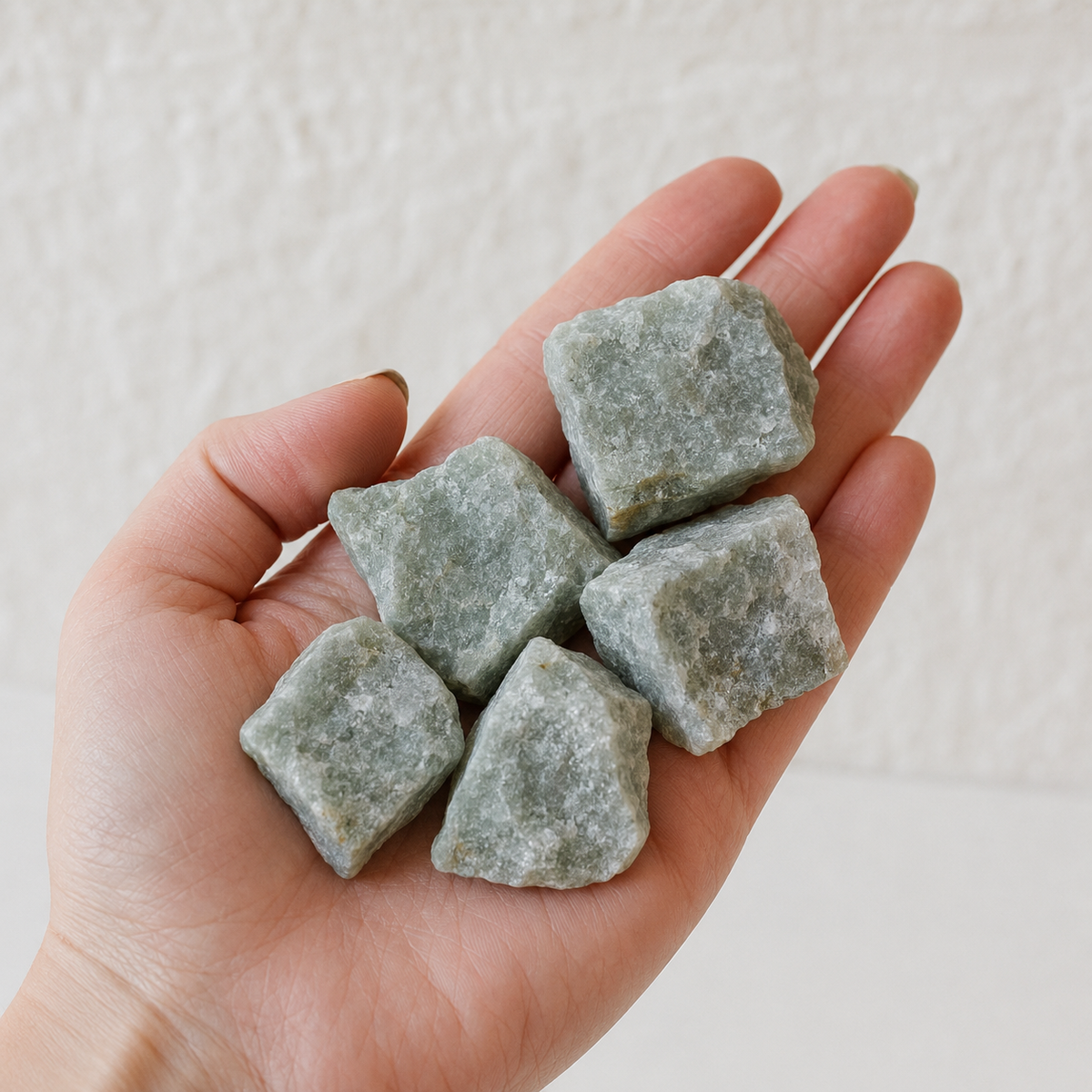 Green Aventurine Rough Rocks (Grounding and Stability)  DestGlow