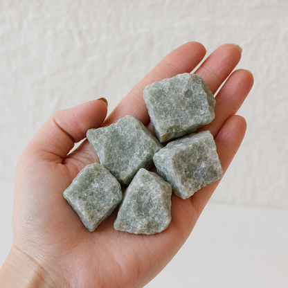 Green Aventurine Rough Rocks (Grounding and Stability)  DestGlow