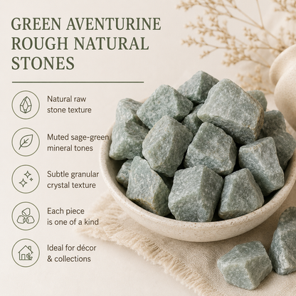 Green Aventurine Rough Rocks (Grounding and Stability)  DestGlow
