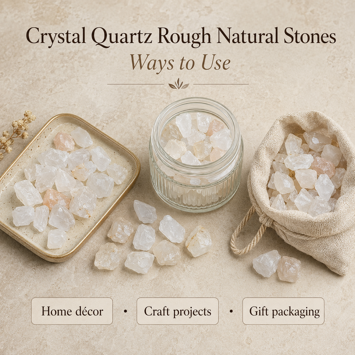 Crystal Quartz Rough Rocks (Balances Energy and Concentration)  DestGlow