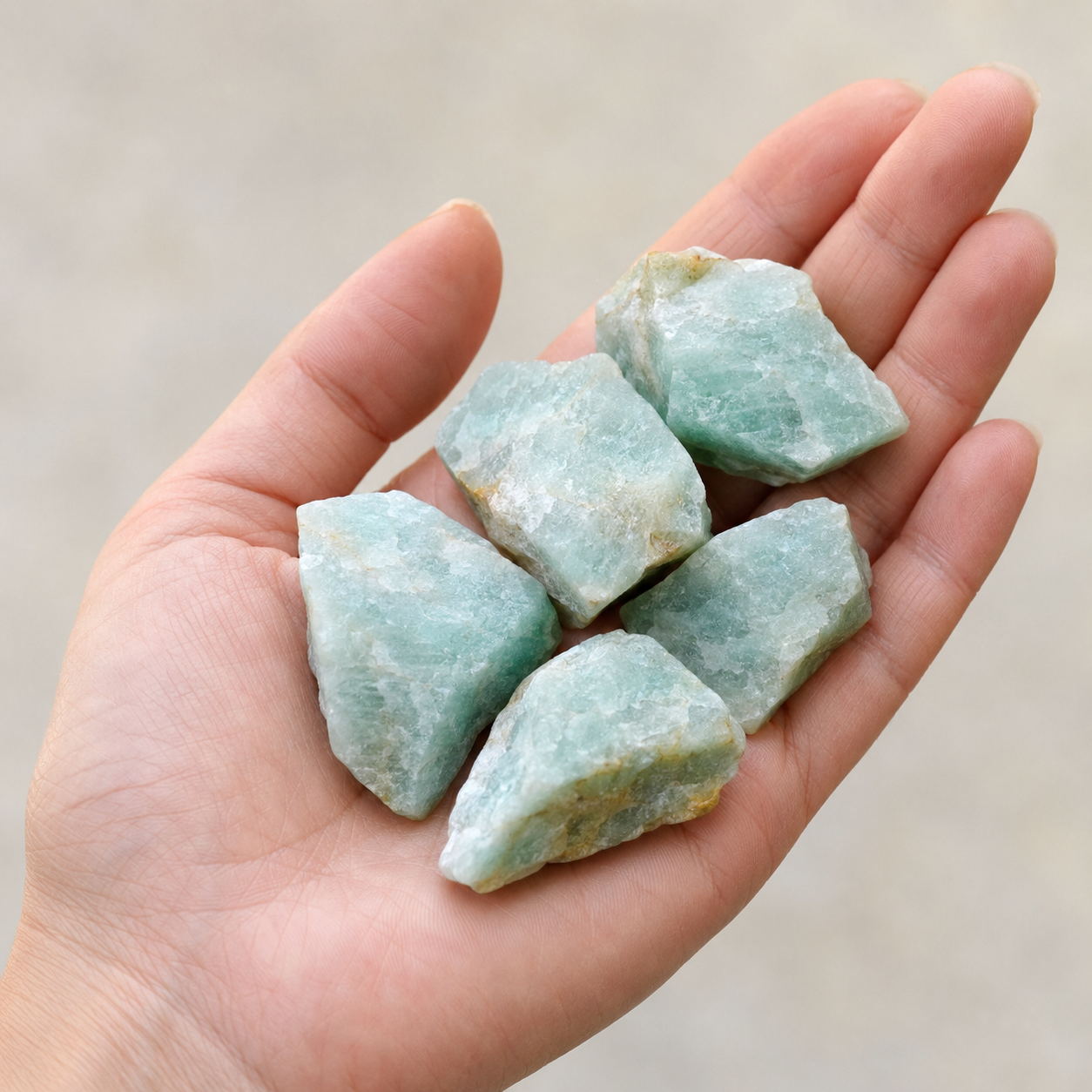 Raw Amazonite Rough Rocks (Luck  and Success)  DestGlow
