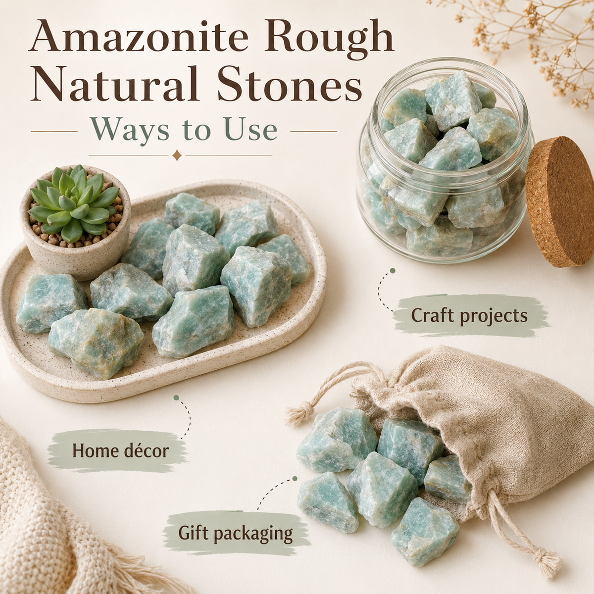 Raw Amazonite Rough Rocks (Luck  and Success)