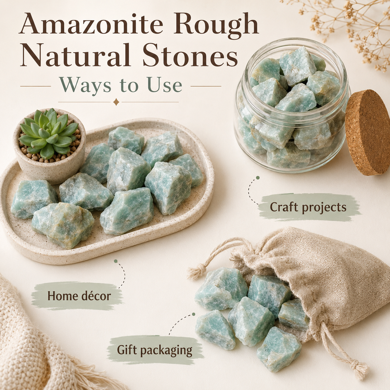 Raw Amazonite Rough Rocks (Luck  and Success)
