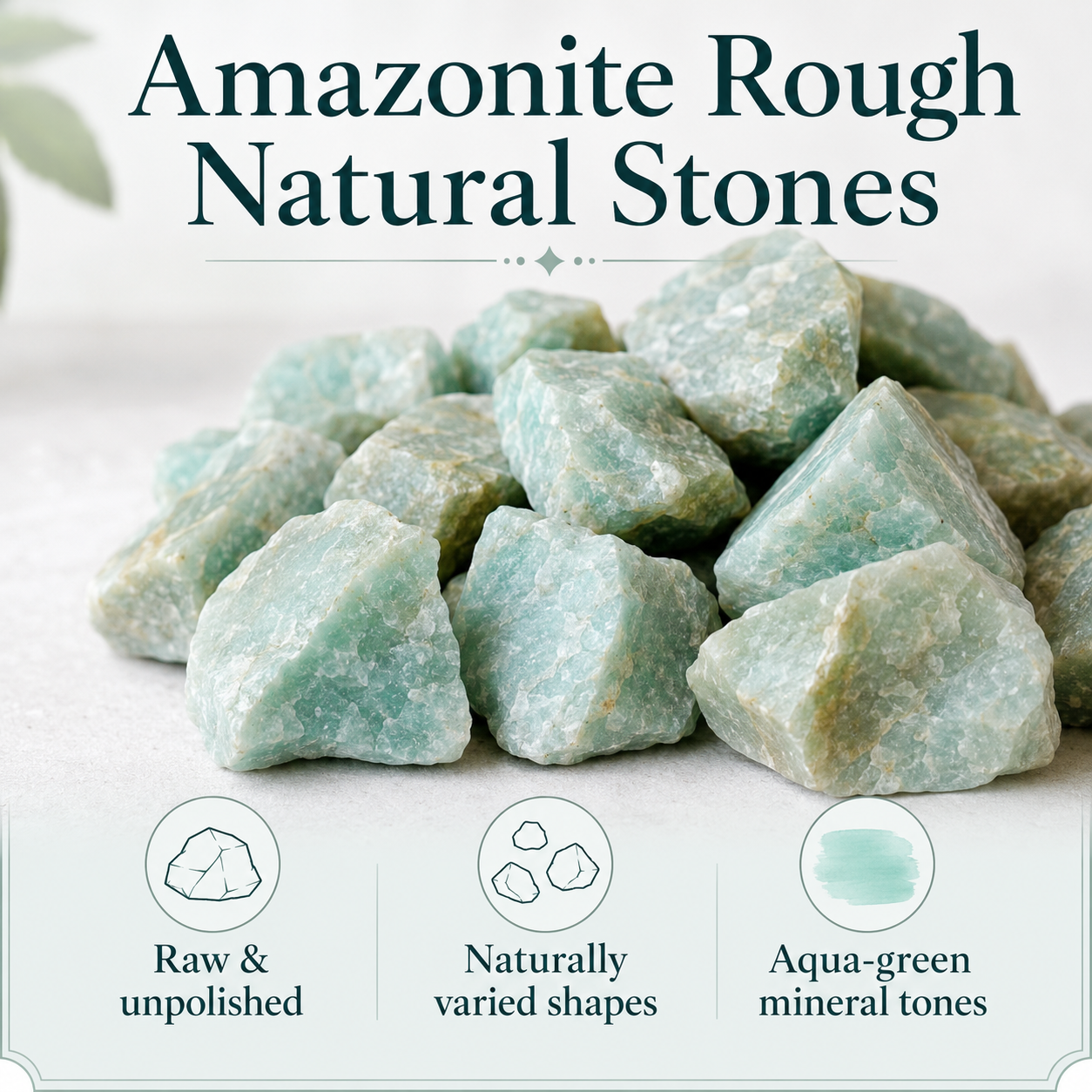 Raw Amazonite Rough Rocks (Luck  and Success)  DestGlow