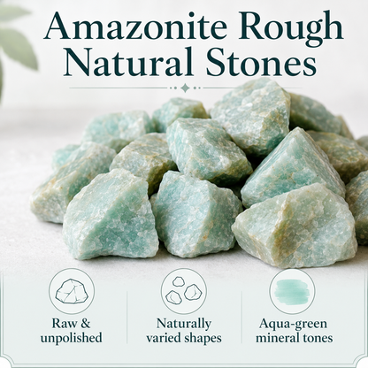 Raw Amazonite Rough Rocks (Luck  and Success)  DestGlow