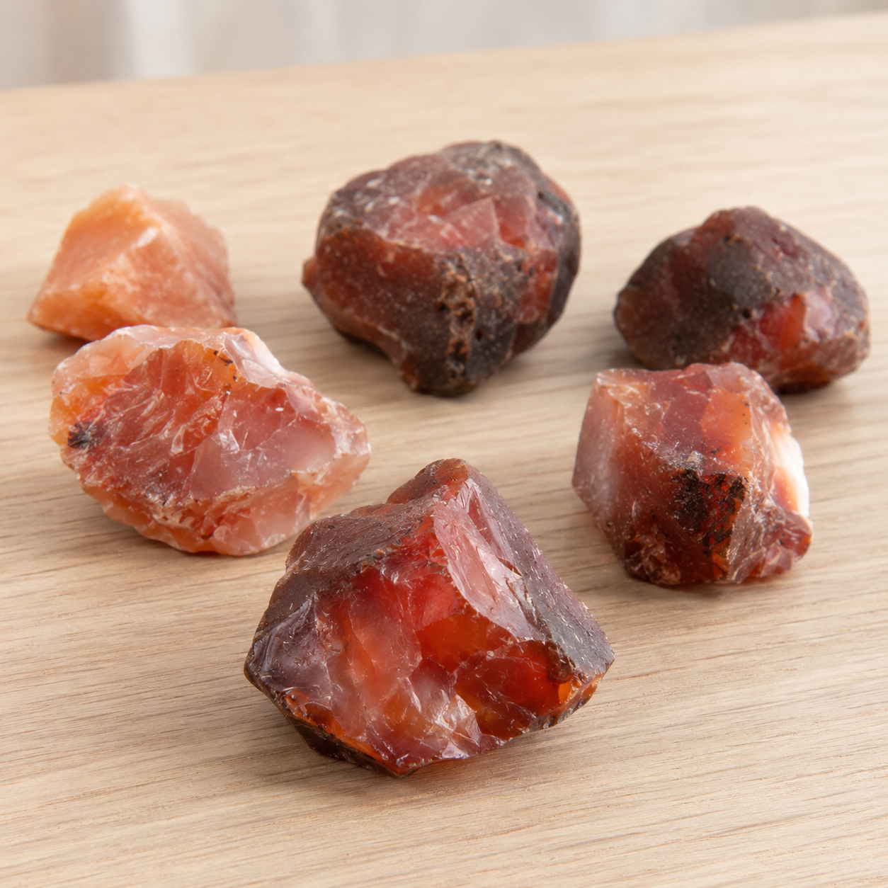 Carnelian Rough Rocks (Motivation and Stimulates Creativity)  DestGlow