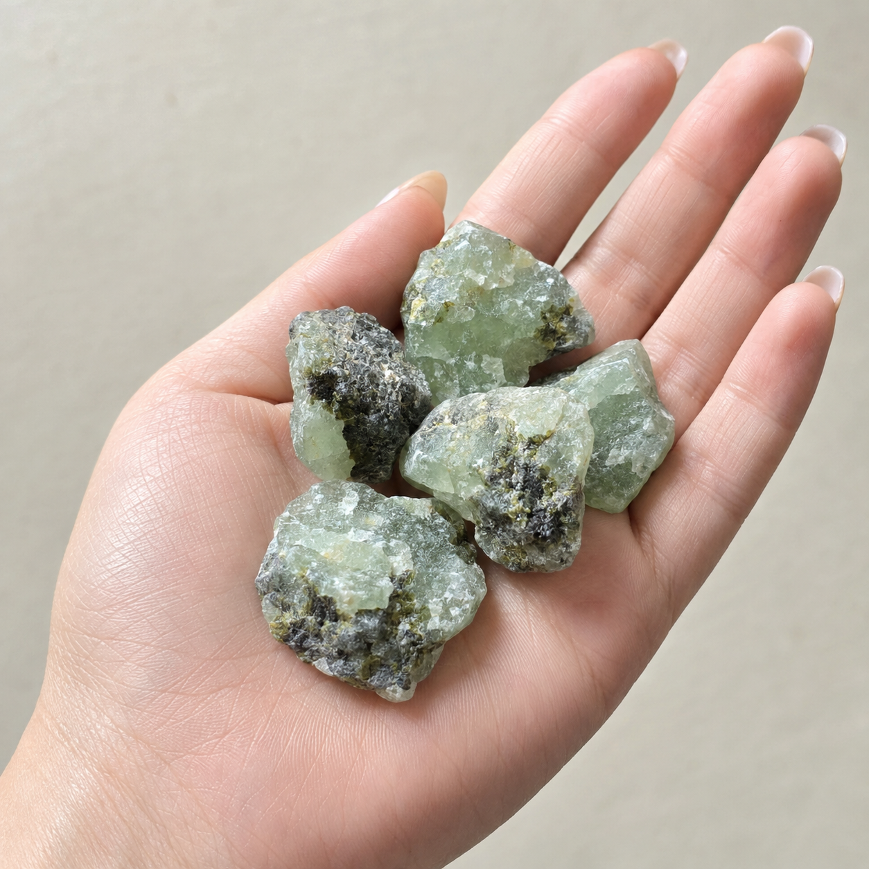 Phrenite Rough Rocks (Living in the Present am and Prosperity)  DestGlow