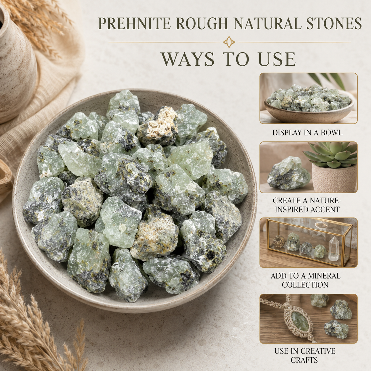 Phrenite Rough Rocks (Living in the Present am and Prosperity)  DestGlow