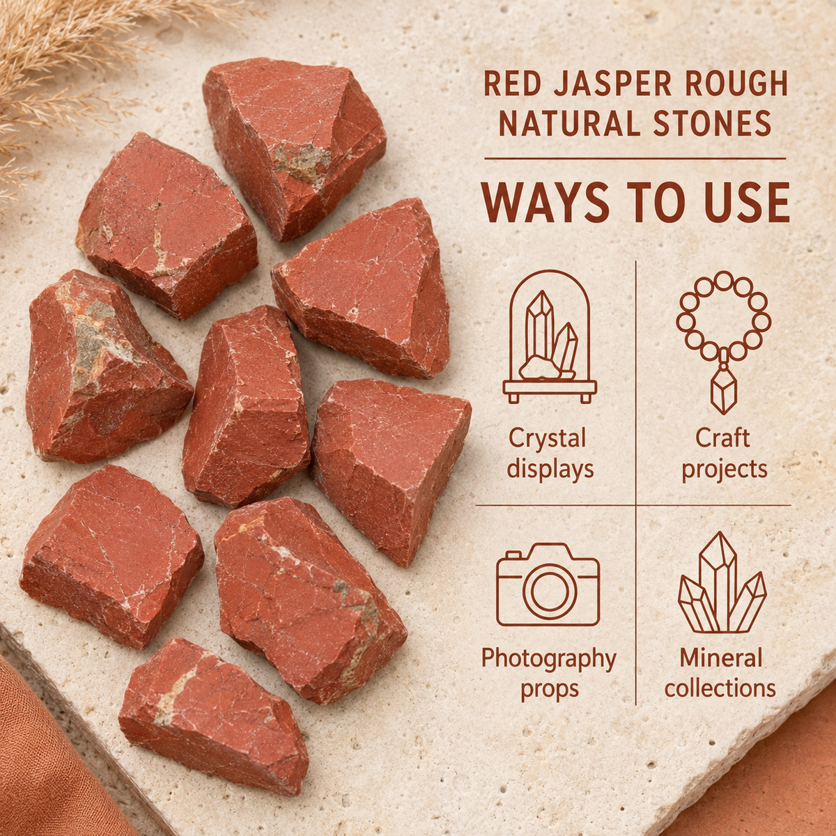 Red Jasper Rough Rocks (Strength and Protection)  DestGlow