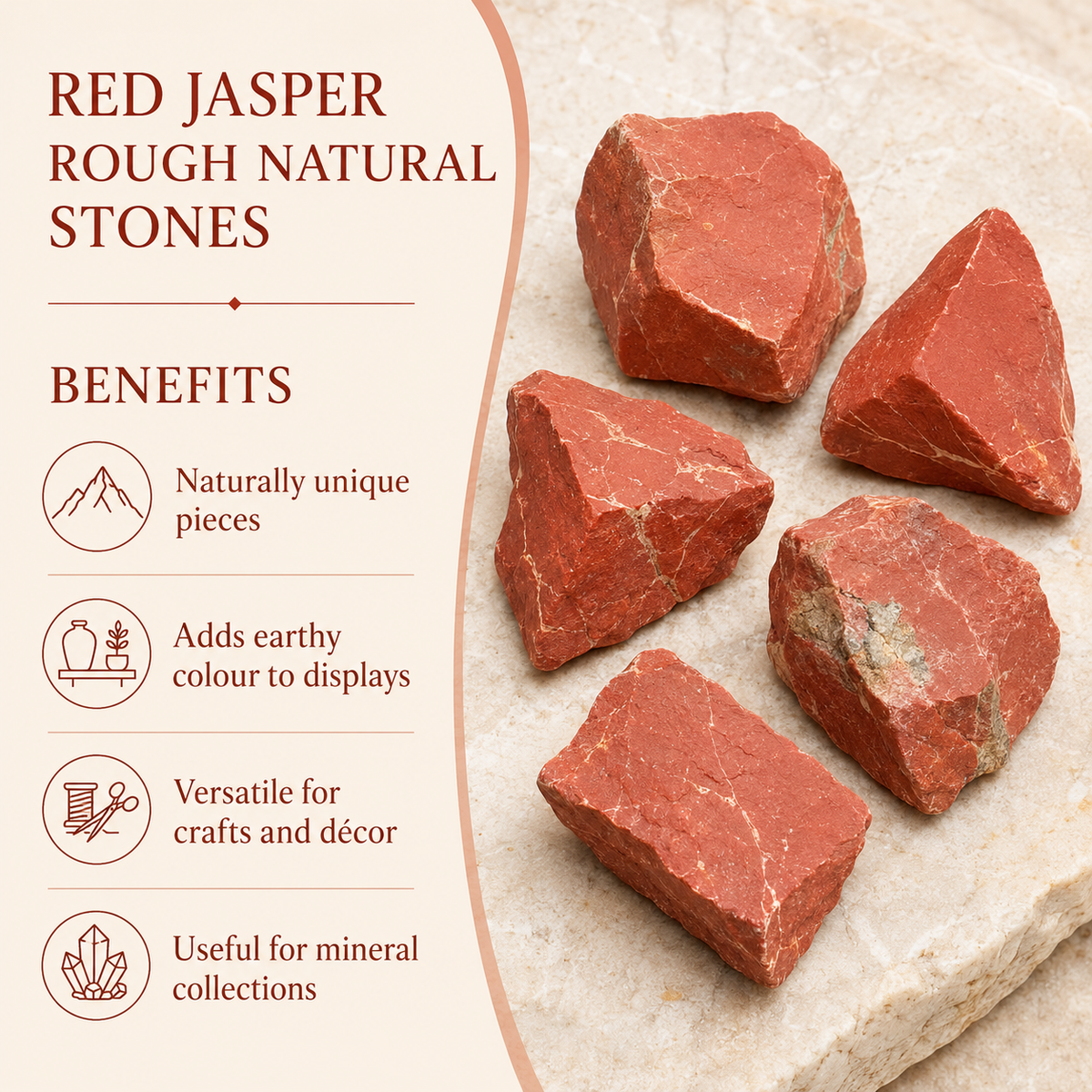 Red Jasper Rough Rocks (Strength and Protection)  DestGlow