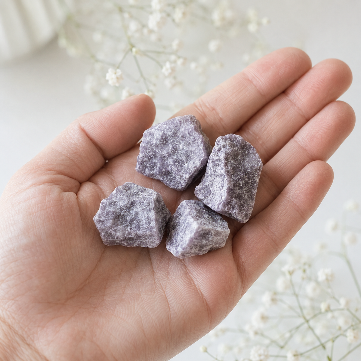 Lepidolite Rough Rocks (Emotional Balance and Inner Peace)  DestGlow