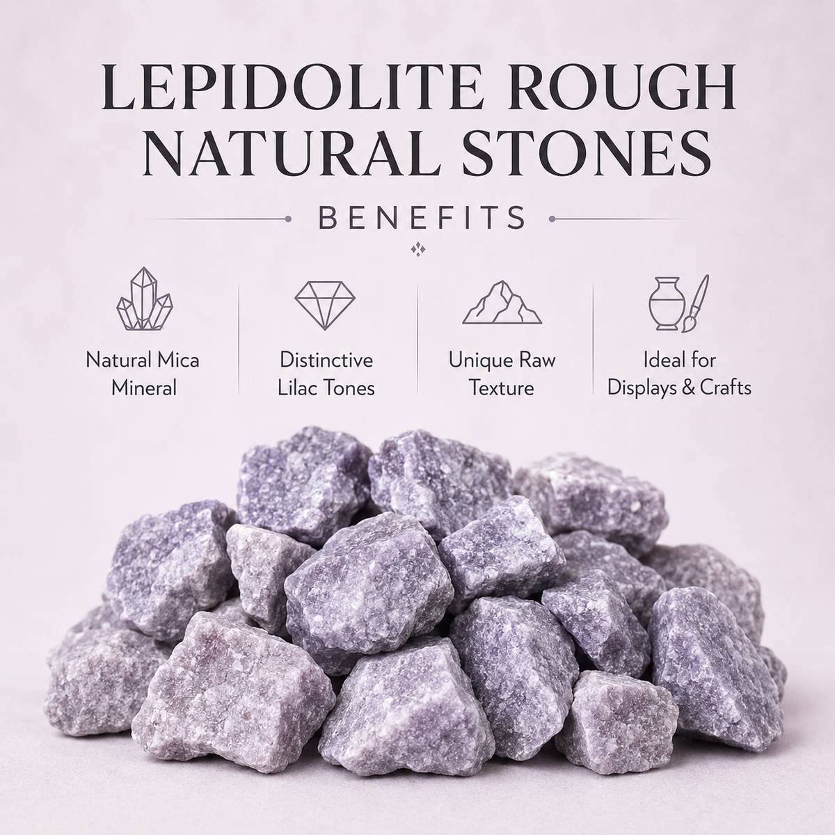 Lepidolite Rough Rocks (Emotional Balance and Inner Peace)  DestGlow
