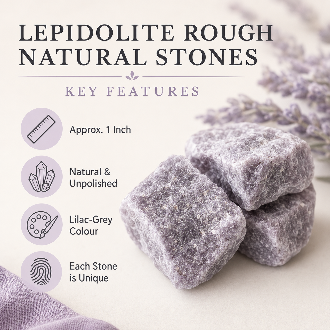 Lepidolite Rough Rocks (Emotional Balance and Inner Peace)
