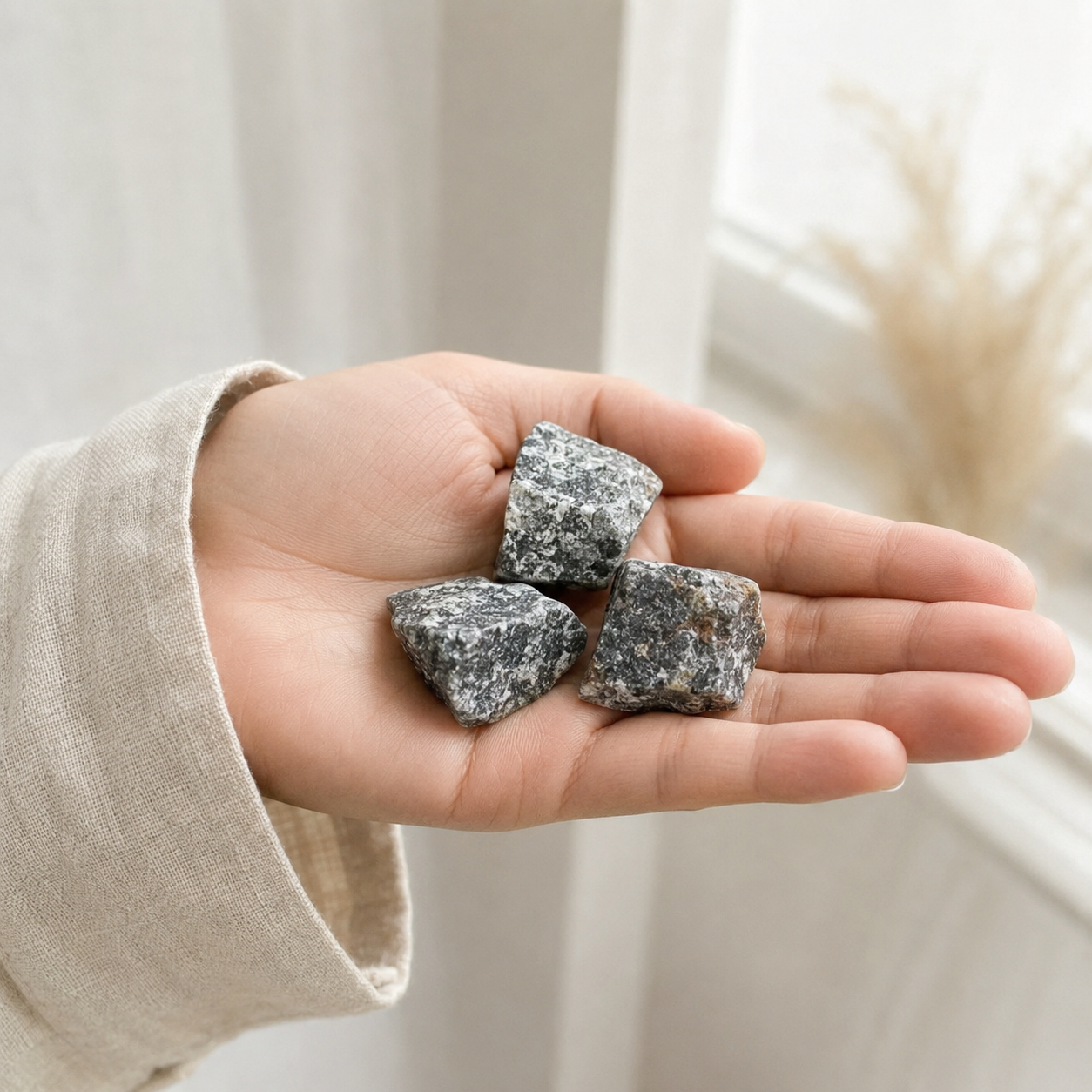 Black Rutile Rough Rocks (Promotes Strength and Growth)  DestGlow