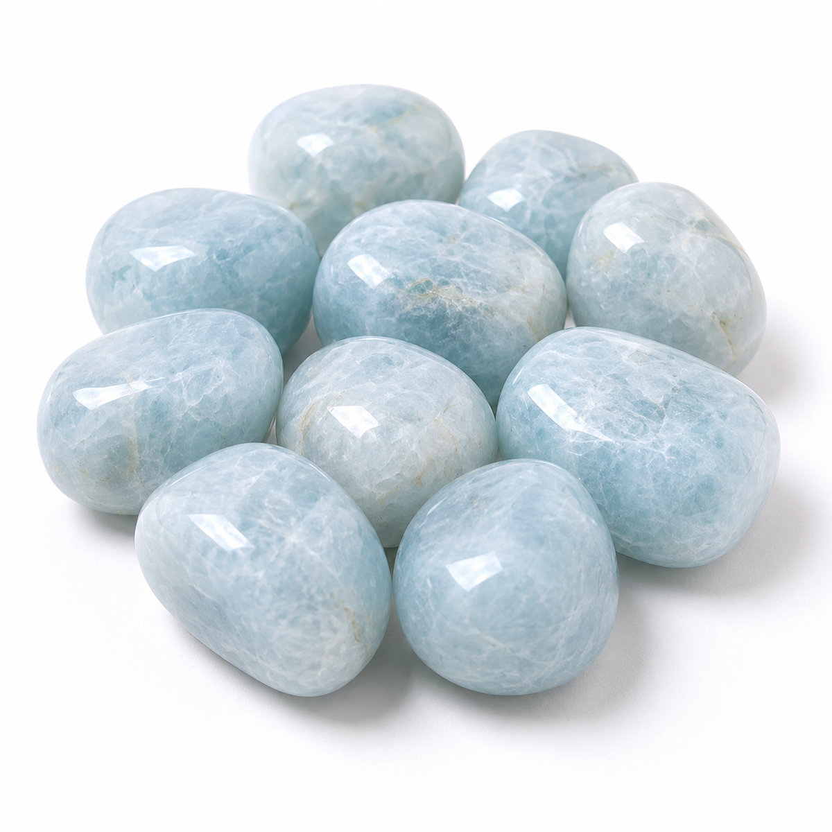 Aquamarine Tumbled Crystals (Anxiety Relief and Protection)  DestGlow