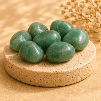 Green Aventurine Tumbled Crystals (Emotional Understanding and Luck And Good Fortune)  DestGlow