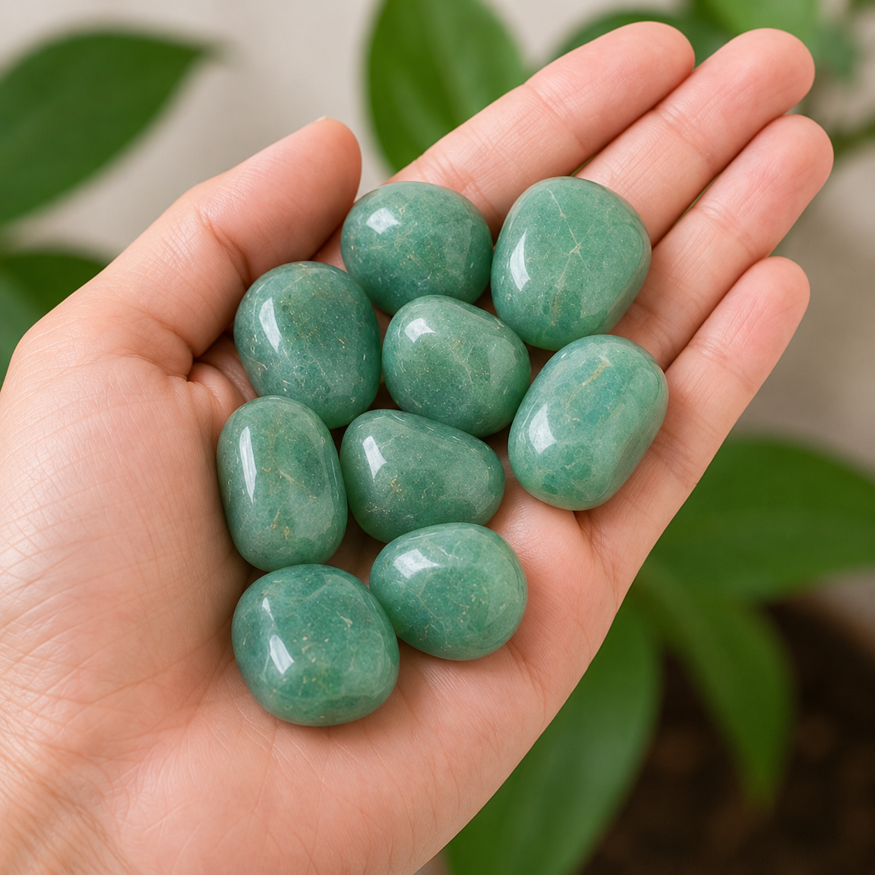 Green Aventurine Tumbled Crystals (Emotional Understanding and Luck And Good Fortune)  DestGlow
